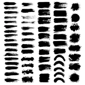 Brush strokes set big Stock Illustration