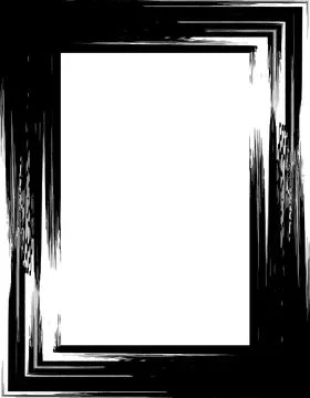 Brush strokes set, a black and white shape vector brush stroke Stock Illustration