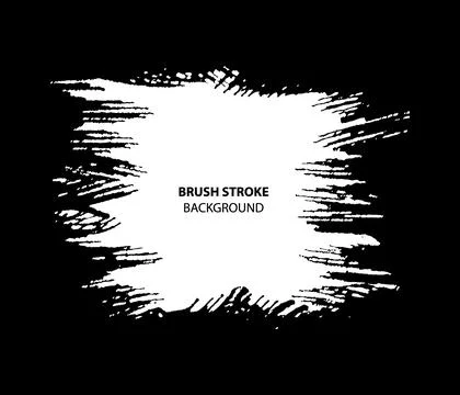 Brush strokes set, a black and white shape vector brush stroke Stock Illustration