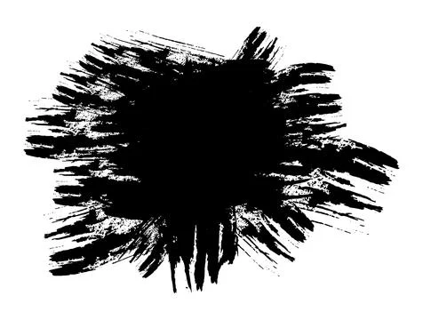 Brush strokes set, a black and white shape vector brush stroke Stock Illustration