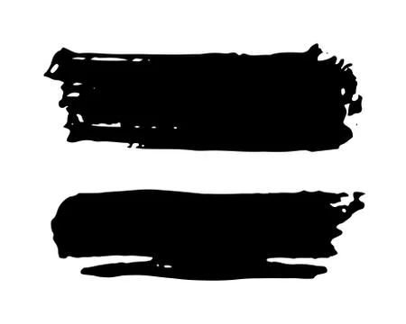 Brush strokes Set hand drawn grunge texture vector illustration isolated on w Stock Illustration