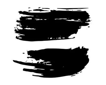 Brush strokes Set hand drawn grunge texture vector illustration isolated on w Stock Illustration