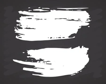 Brush strokes Set hand drawn grunge texture vector illustration on chalkboard Stock Illustration