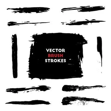 Brush strokes set Stock Illustration