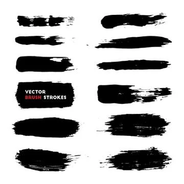 Brush strokes set Stock Illustration