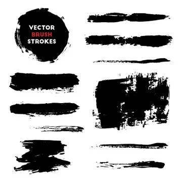 Brush strokes set Stock Illustration