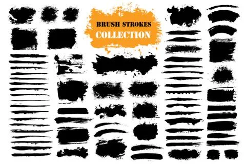 Brush strokes text boxes Stock Illustration