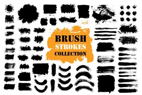 Brush strokes text boxes Stock Illustration