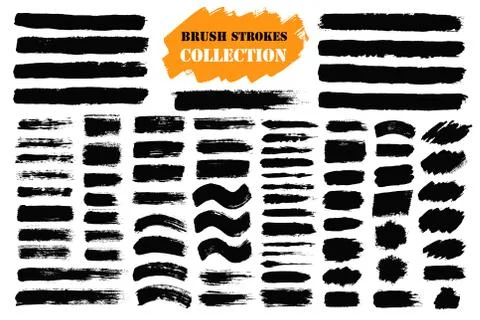 Brush strokes text boxes Stock Illustration