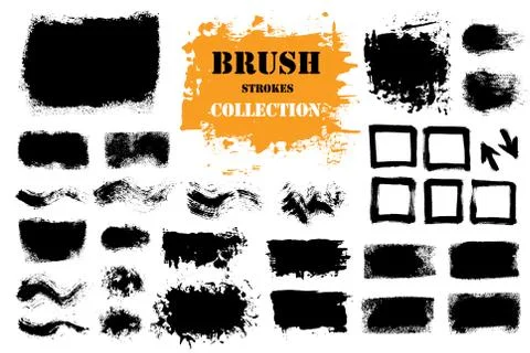 Brush strokes text boxes Stock Illustration