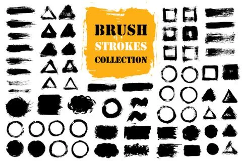 Brush strokes text boxes Illustrazione stock