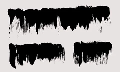 Brush strokes vector. Dripping paint. Illustrazione stock