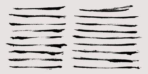 Brush strokes vector. Grunge lines set. Illustrazione stock