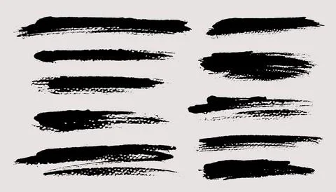 Brush strokes vector. Grunge lines set. Stock Illustration
