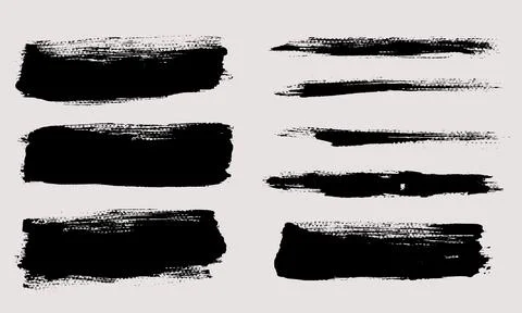 Brush strokes vector. Paintbrush collection Stock Illustration