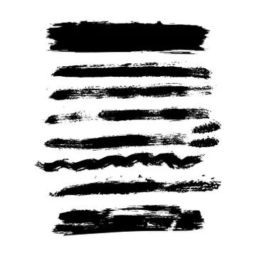 Brush strokes. Vector paintbrush set. Grunge banners Illustrazione stock