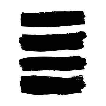 Brush strokes. Vector paintbrush set. Grunge design elements. Rectangle tex.. Illustrazione stock