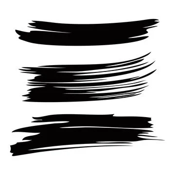 Brush strokes. Vector paintbrush set, brush strokes templates. Grunge design Stock Illustration