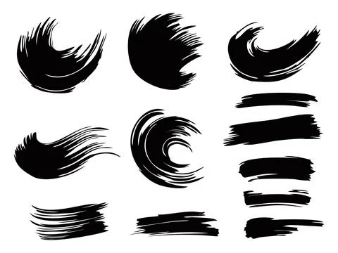 Brush strokes. Vector paintbrush set, brush strokes templates. Grunge design Illustrazione stock