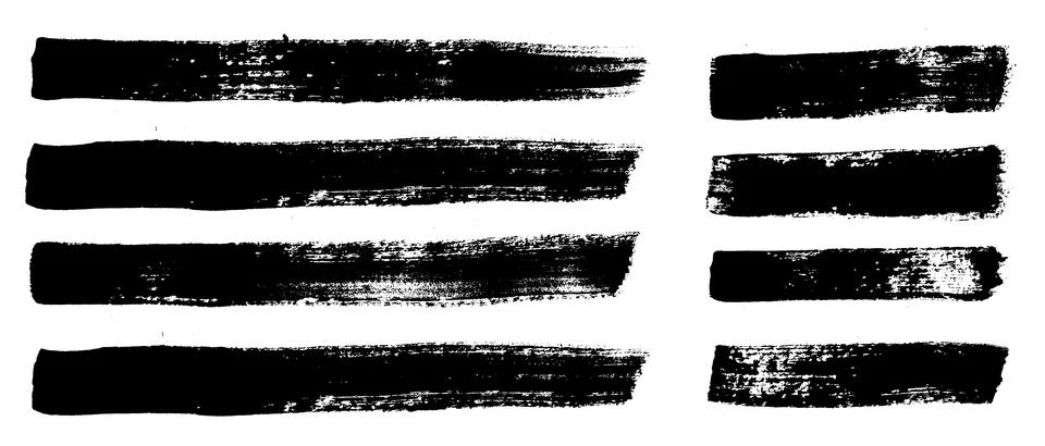 Brush strokes vector. Painted rectangles and long strokes Stock Illustration