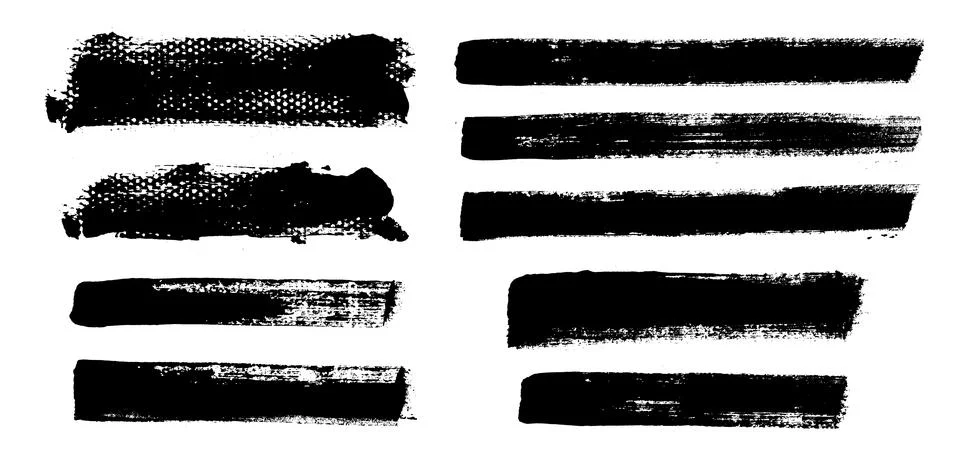 Brush strokes vector. Painted rectangles and long strokes Stock Illustration