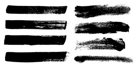 Brush strokes vector. Painted rectangles and long strokes Illustrazione stock