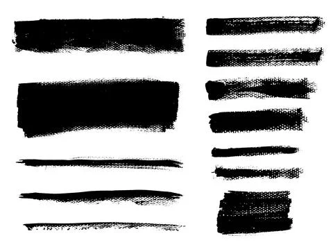 Brush strokes vector. Painted rectangles and long strokes Stock Illustration