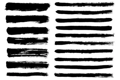 Brush strokes vector. Painted rectangles and long strokes Stock Illustration