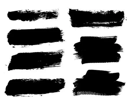 Brush strokes vector. Painted rectangles and long strokes Stock Illustration