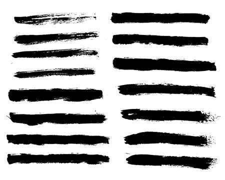 Brush strokes vector. Painted rectangles and long strokes Stock Illustration