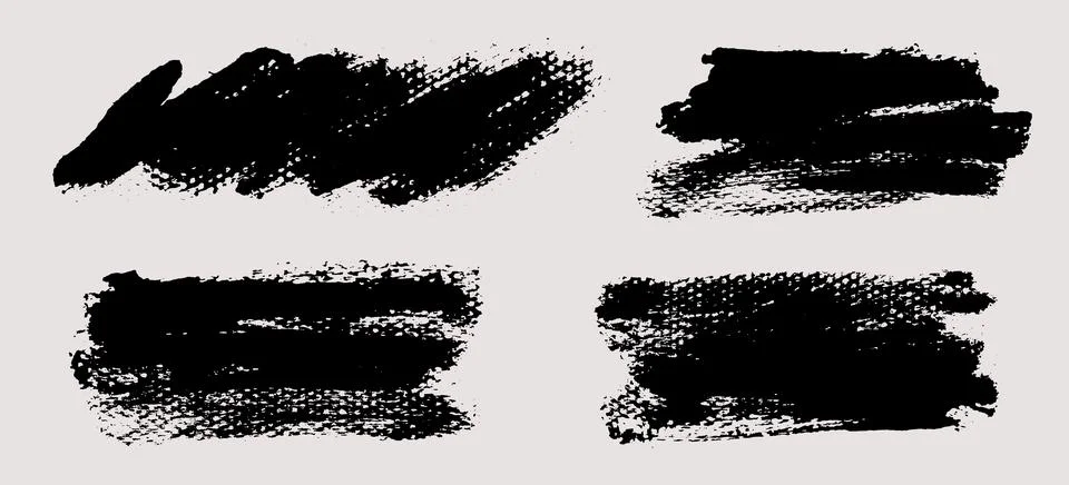 Brush strokes vector. Painted rectangles set Illustrazione stock