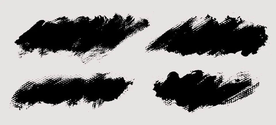 Brush strokes vector. Painted rectangles set Illustrazione stock