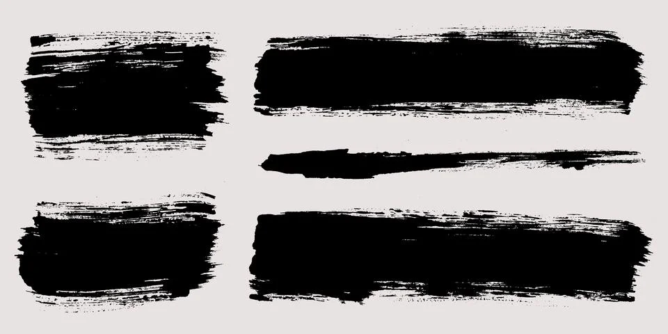Brush strokes vector. Painted rectangles set Illustrazione stock