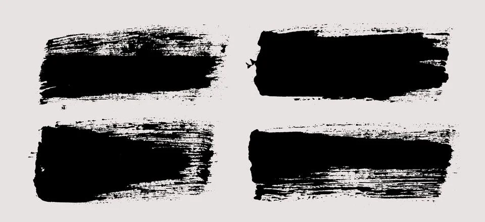 Brush strokes vector. Painted rectangles set Stock Illustration