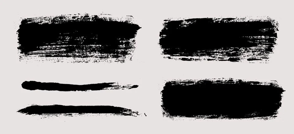Brush strokes vector. Painted rectangles set Stock Illustration