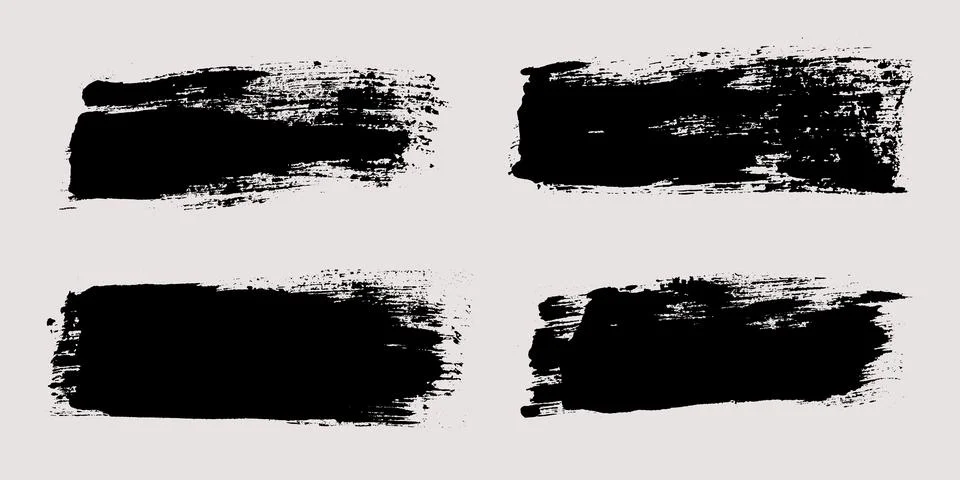Brush strokes vector. Painted rectangles set Stock Illustration