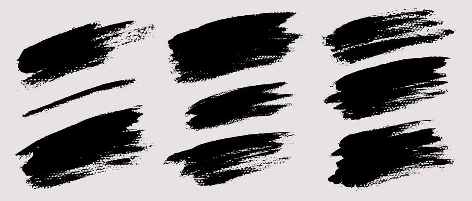 Brush strokes vector. Painted rectangles set Stock Illustration