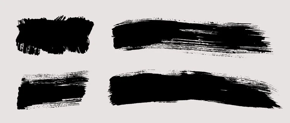 Brush strokes vector. Painted rectangles set Stock Illustration
