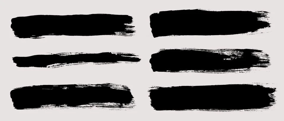 Brush strokes vector. Painted rectangles set Stock Illustration