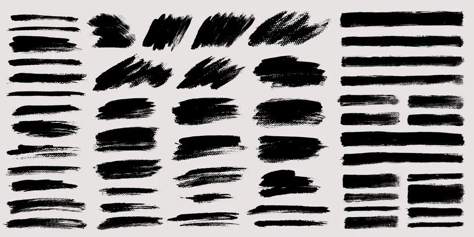 Brush strokes vector Painted rectangles collection Stock Illustration