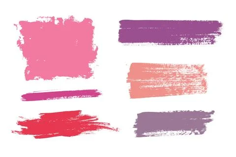 Brush strokes vector. Purple, red and pink backgrounds. Lipstick or nail polish Stock Illustration