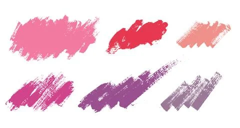 Brush strokes vector. Purple, red and pink backgrounds. Lipstick or nail polish Stock Illustration