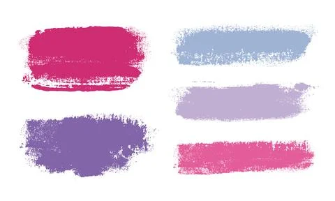 Brush strokes vector. Purple, red and pink backgrounds. Lipstick or nail polish Stock Illustration