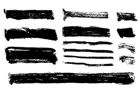 Brush strokes vector. Rectangular painted objects Illustrazione stock