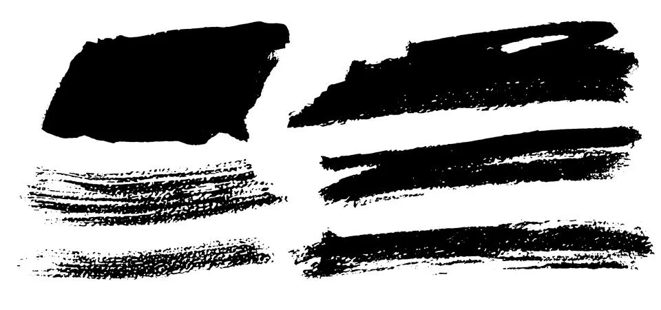 Brush strokes vector. Rectangular painted objects Illustrazione stock