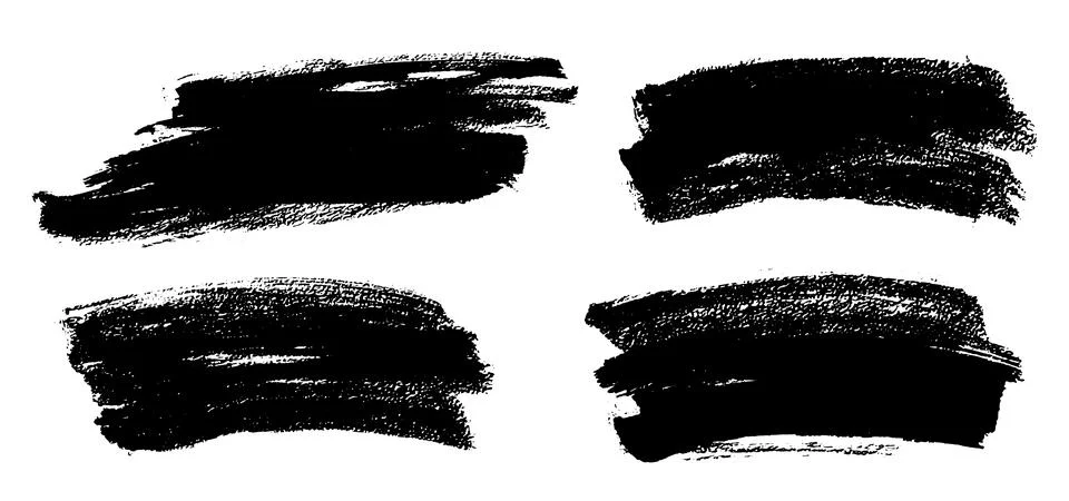 Brush strokes vector. Rectangular painted objects Illustrazione stock