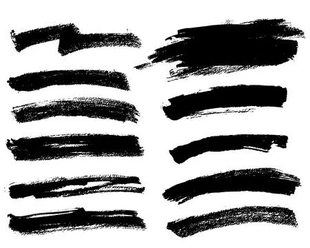 Brush strokes vector. Rectangular painted objects Illustrazione stock