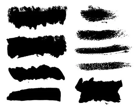 Brush strokes vector. Rectangular painted objects Illustrazione stock