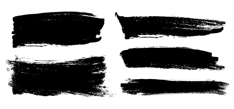 Brush strokes vector. Rectangular painted objects Illustrazione stock