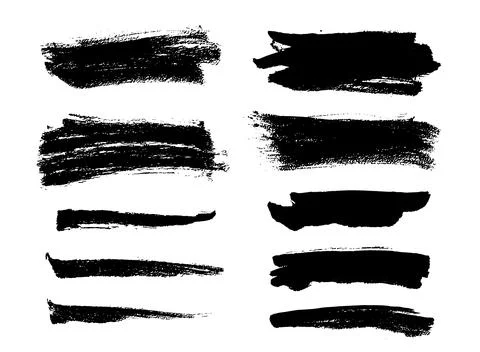 Brush strokes vector. Rectangular painted objects Illustrazione stock